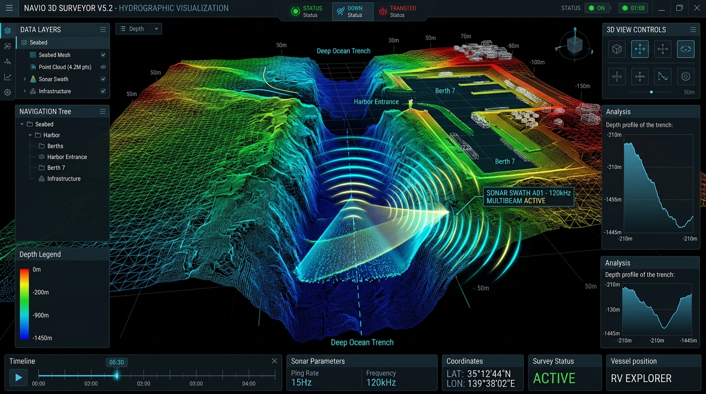 Underwater Trench & Harbor 3D Sonar Mesh